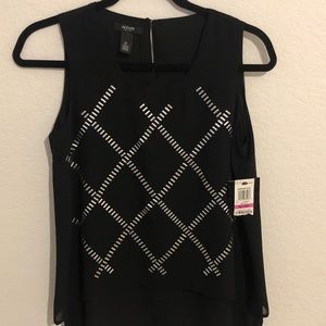 Brand new black Alfani Blouse wth silver details